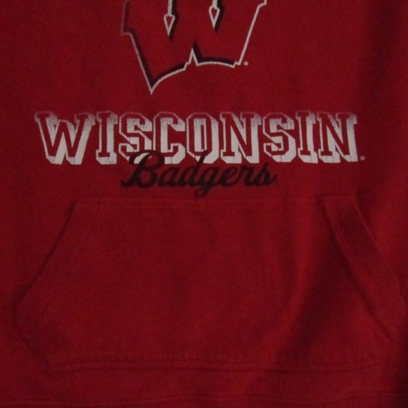 PINK Wisconsin Badger Distressed Sweatshirt M - Picture 3 of 6
